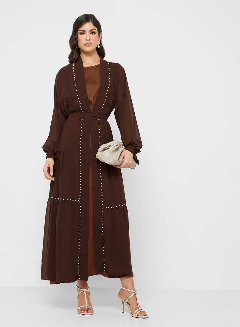 خزانة عباية شيفون بأكمام منفوشة - Image 1