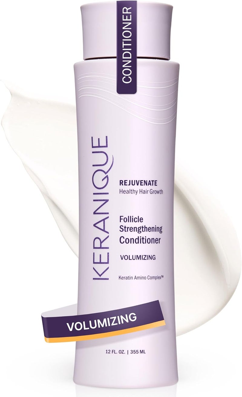 Keranique Hair Growth Stimulating Conditioner with Keratin Amino Complex  Decreases Breakage  Seals Split Ends  Controls Frizz  No Sulfates Dyes or Parabens  12 Fl Oz - Image 1