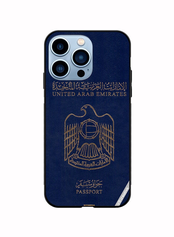 VR CREATIVE غطاء حماية لجهاز آبل آيفون 13 برو تصميم جواز سفر الإمارات متعدد الألوان - Image 1