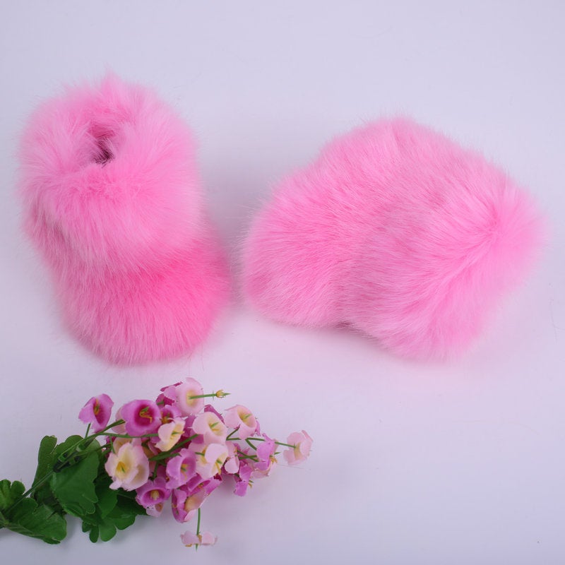 Children Shoes Boots Children'S Long Boots Furry Snow Boots For Women - Image 5