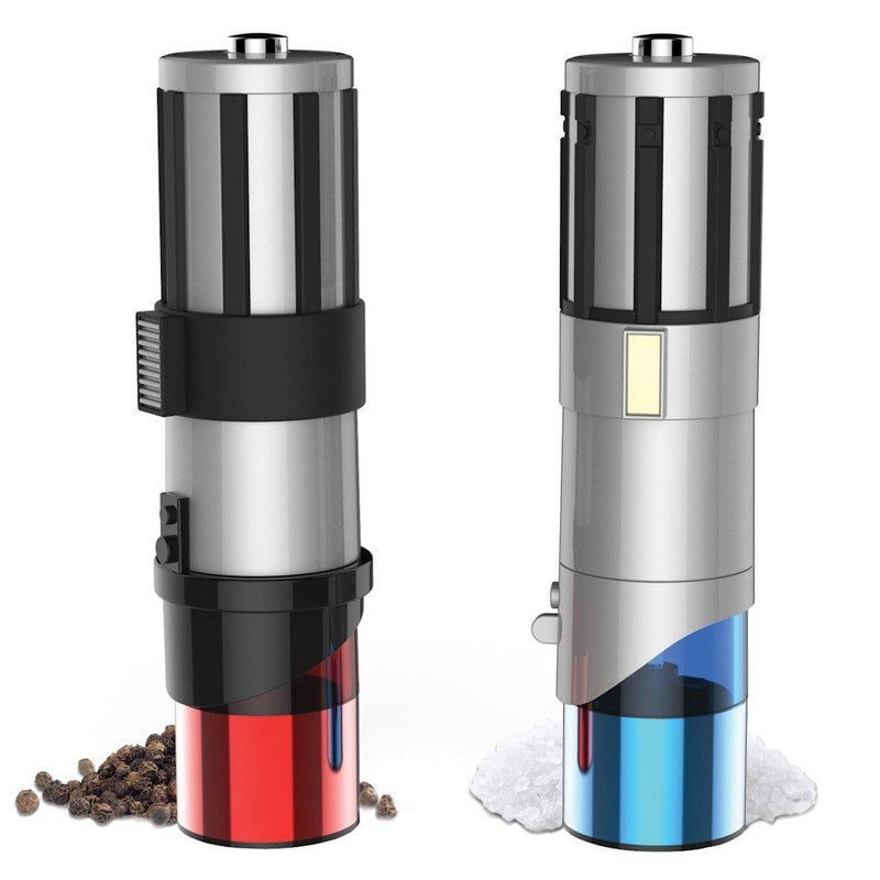 Uncanny Brands Star Wars Lightsaber Electric Salt and Pepper Mill Grinder (Pack of 2) - Image 1