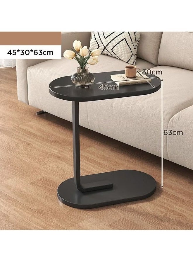 VOGMAX - C Shaped End Table, Side Table for Couch and Bed, Small Side Table, TV Tray Table for Small Spaces, Living Room, Bedroom, Rustic Snack Table 45*30*63CM - Image 1