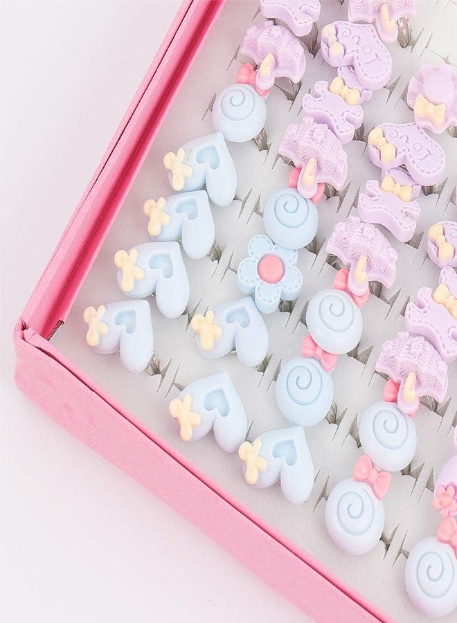 SOTOGO 100 Pieces Little Girl Rings Jewelry Rings Girl Pretend Play Rings and Dress up Rings, Little Girls Gift, Cute Style - Image 5