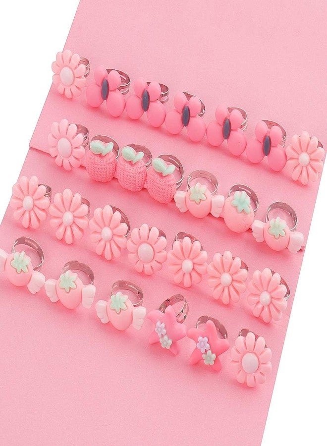 SOTOGO 100 Pieces Little Girl Rings Jewelry Rings Girl Pretend Play Rings and Dress up Rings, Little Girls Gift, Cute Style - Image 3