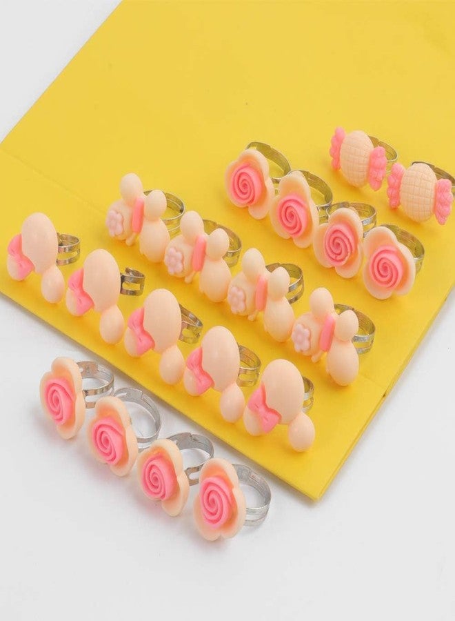 SOTOGO 100 Pieces Little Girl Rings Jewelry Rings Girl Pretend Play Rings and Dress up Rings, Little Girls Gift, Cute Style - Image 4