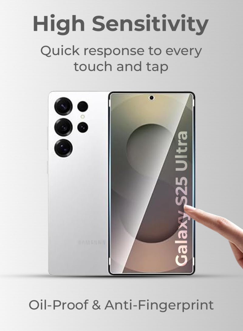 جلاسولوجي Samsung Galaxy S25 Ultra Screen Protectors HD Clear, 3D Curved Design, Full Coverage, Scratch Resistant, Easy to Apply with Installation Frame, Case Friendly - Image 3