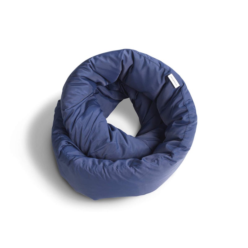 Huzi Infinity Pillow - Home Travel Soft Neck Scarf Support Sleep (Navy) - Image 1