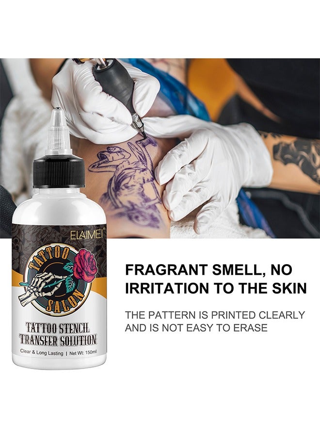 Elaimei 150ML Tattoo Stencil Transfer Gel Solution, Professional Tattoo Stencil Gel Fresh Stencil Primer Stuff Transfer Cream Gel For Tattooing Stickers Paper Machine Tattoo Supplies, Clear And Long-Lasting - Image 5