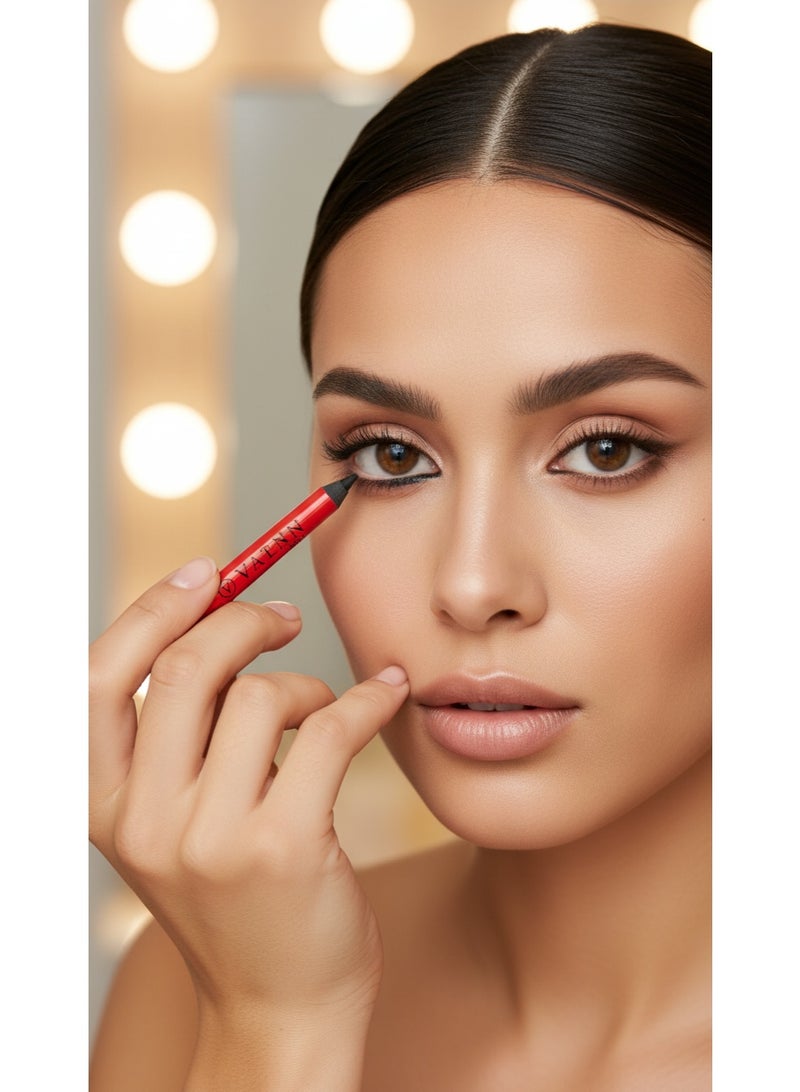 فاتن إيطاليا Silky Waterproof Eyeliner 01 (pack of 2) 24 Hr Long Stay | One Stroke Smooth Glide | Waterproof, Smudgeproof & Fadeproof | Deep Matte Finish | Enriched With Almond Oil & Vitamin E - Image 5