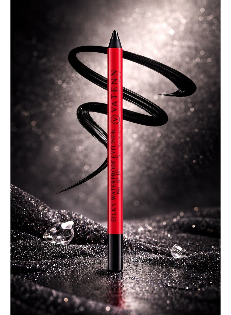فاتن إيطاليا Silky Waterproof Eyeliner 01 (pack of 2) 24 Hr Long Stay | One Stroke Smooth Glide | Waterproof, Smudgeproof & Fadeproof | Deep Matte Finish | Enriched With Almond Oil & Vitamin E - Image 3