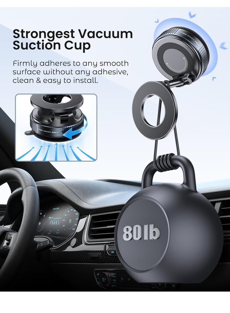 RinGinG Upgraded Vacuum Magnetic Suction Cup Phone Mount - Multi-Angle Rotating HandsFree Adjustable Magnetic Car Phone Holder Magnetic Phone Holder Suitable for Car/Gym/Mirror/Smooth Surface  - Image 4