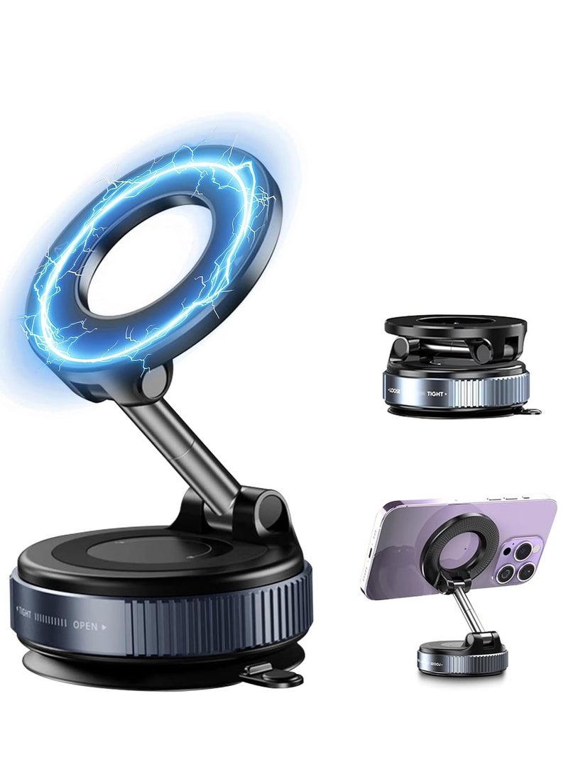 رِينْجِنْج حامل الهاتف المغناطيسي القوي للسيارة ، فوق الفراغ كوب امتصاص الهاتف جبل حاملات الهاتف  درجة لملحقات السيارة الخاصة بك لآيفون 360الخلوي  أندرويد12 13 14 15 16 17 - Image 1