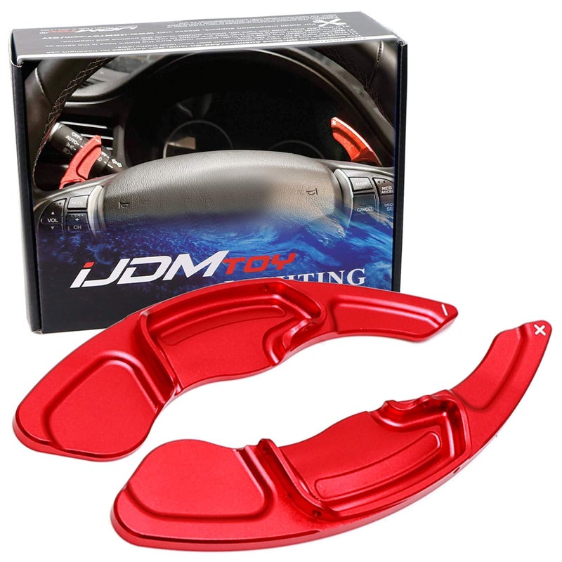 iJDMTOY Sports Red ASpec Style Aluminum Larger Paddle Shifter Extension Compatible with Acura 201320 MDX 201322 ILX 201316 RDX 201520 TLX 200914 TSX - Image 2