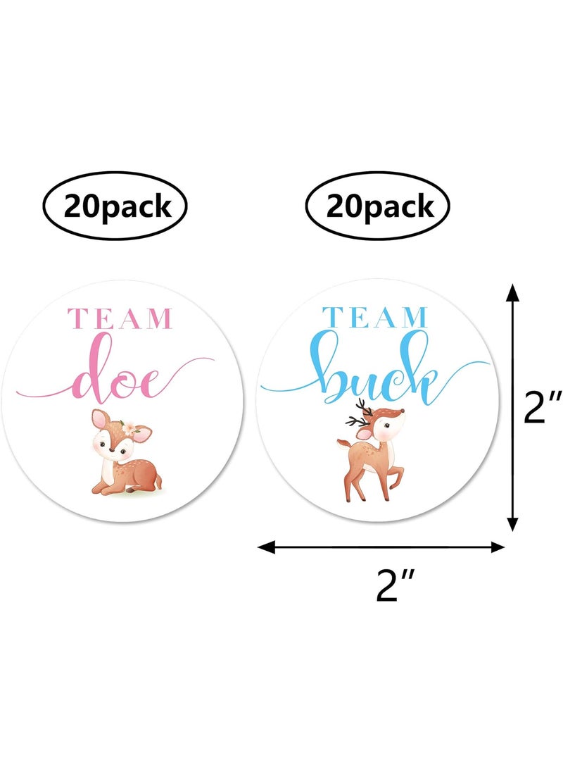 MAGJUCHE Deer Gender Reveal Stickers 2inch 40 Team Doe Team Buck Baby Shower Party Sticker Labels Favor Decorations  - Image 4