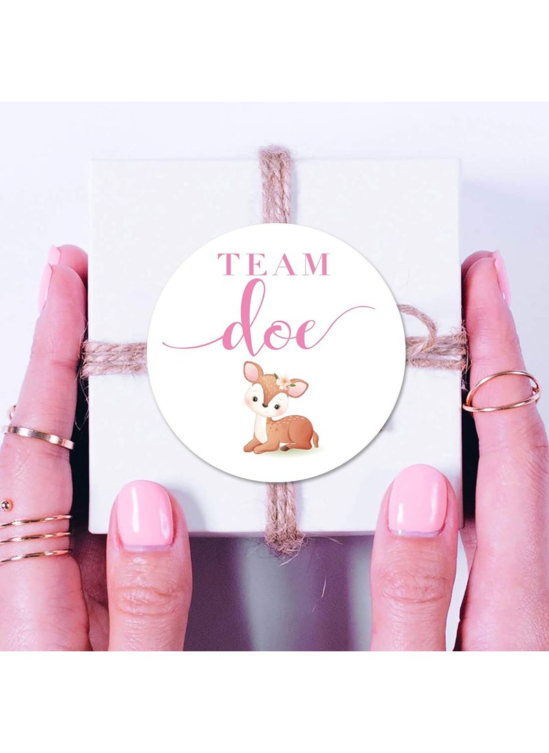 MAGJUCHE Deer Gender Reveal Stickers 2inch 40 Team Doe Team Buck Baby Shower Party Sticker Labels Favor Decorations  - Image 2