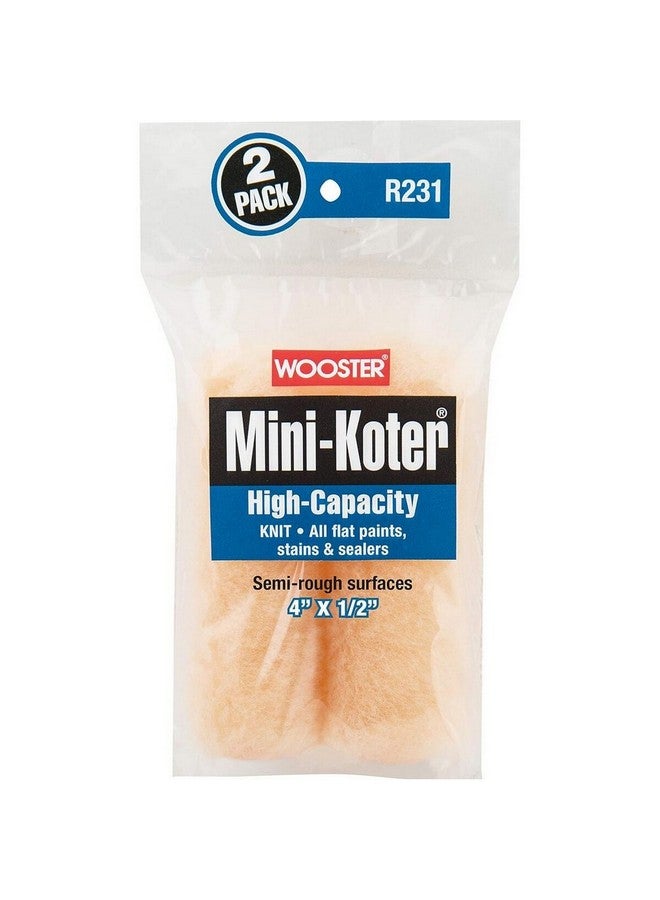 Wooster 2-Piece Mini-Koter High Capacity Paint Roller Cover Beige 4 x 1/2 Inch 00R2310040 - Image 1