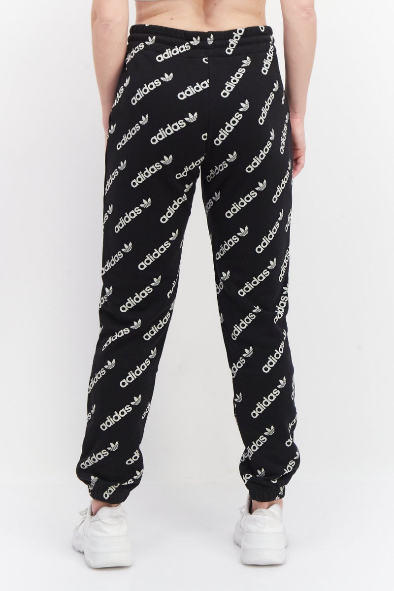 adidas Originals سروال تدريب رياضي نسائي بشعار العلامة التجارية، أسود - Image 2