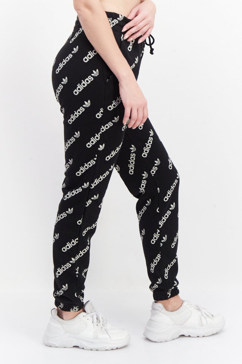adidas Originals سروال تدريب رياضي نسائي بشعار العلامة التجارية، أسود - Image 4