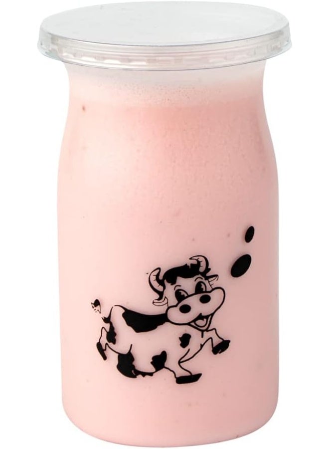 Restaurantware 5 Ounce Yogurt Jars 100 Disposable Pudding Containers - Cow Print Pop-Off Lids Included Clear Plastic Chia Pudding Jars For Snacks Spices And Desserts - Image 1