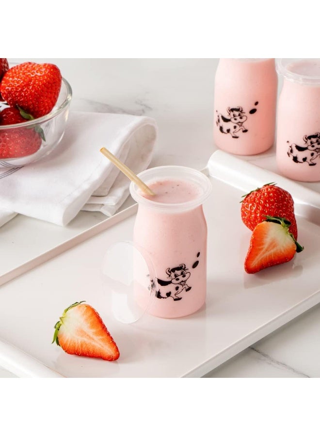 Restaurantware 5 Ounce Yogurt Jars 100 Disposable Pudding Containers - Cow Print Pop-Off Lids Included Clear Plastic Chia Pudding Jars For Snacks Spices And Desserts - Image 5