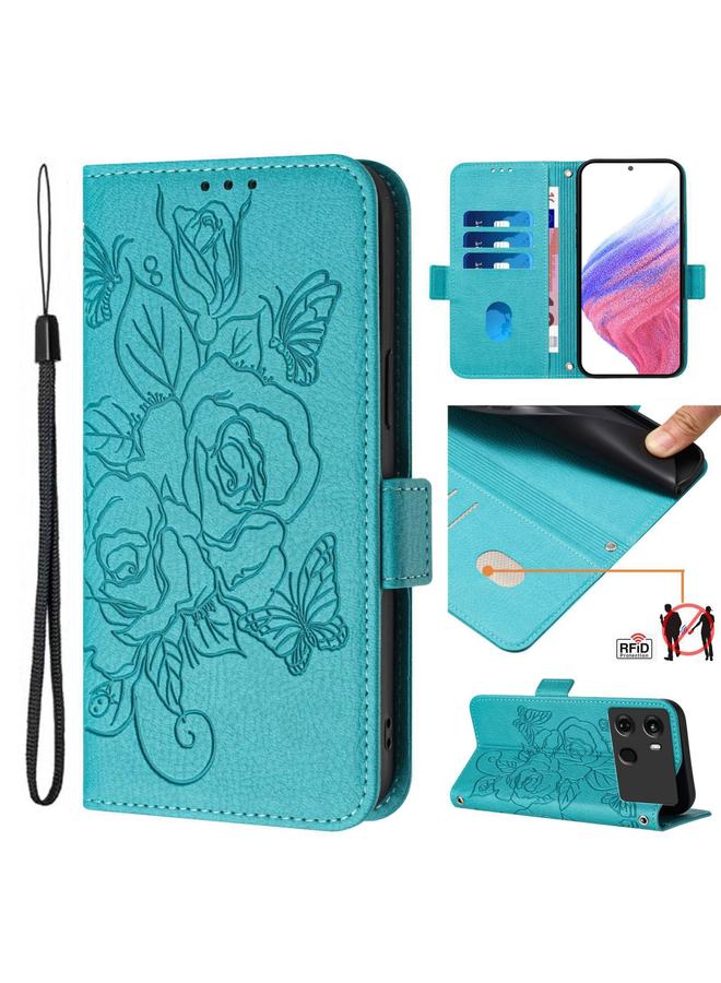 S-TOP Case For itel P40 Embossed Rose RFID Anti-theft Leather Phone Case - Image 1
