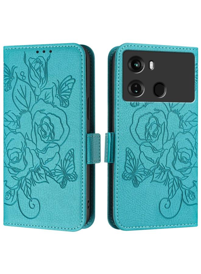 S-TOP Case For itel P40 Embossed Rose RFID Anti-theft Leather Phone Case - Image 2