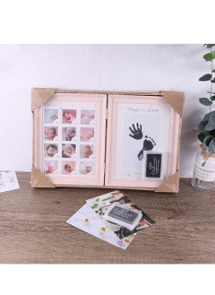 Arabest Baby Picture Frame First Year, Baby Handprint and Footprint Kit with Ink Pad, 12 Month Milestones Baby Gift, Anniversary Growth Record Keepsake for Mom/Newborn (Pink Foldable)  - Image 5