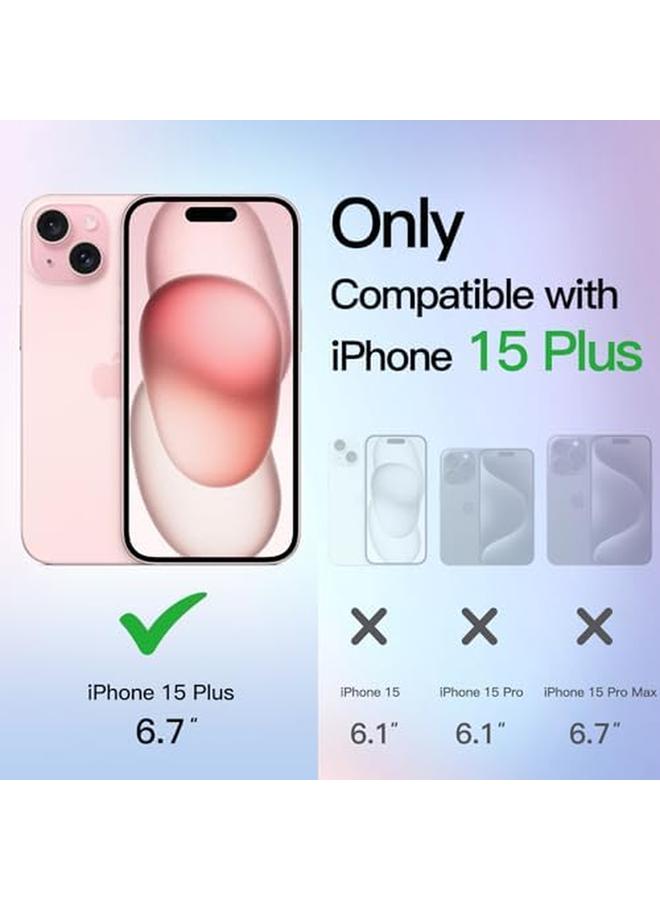 جي تيك جراب لامع لهاتف آيفون 15 بلس مقاس 6.7 بوصة، غطاء هاتف مقاوم للصدمات لامع لامع للنساء والفتيات شفاف - Image 2