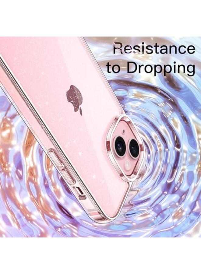 جي تيك جراب لامع لهاتف آيفون 15 بلس مقاس 6.7 بوصة، غطاء هاتف مقاوم للصدمات لامع لامع للنساء والفتيات شفاف - Image 5