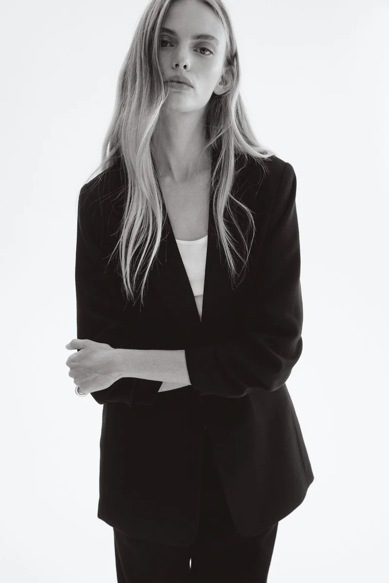 H&M Gathered-sleeve blazer