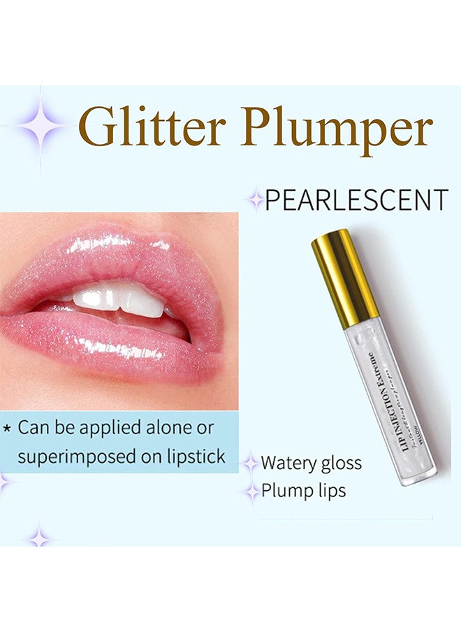 2 Pcs Lip Injection Extreme, Lip Plumper Enhancing Plump Effect For Softer Bigger Fuller Lips Clear Natural High Shine Finish Hydrating And Reduce Fine Lines Healthy Lip Plumping Enhancer