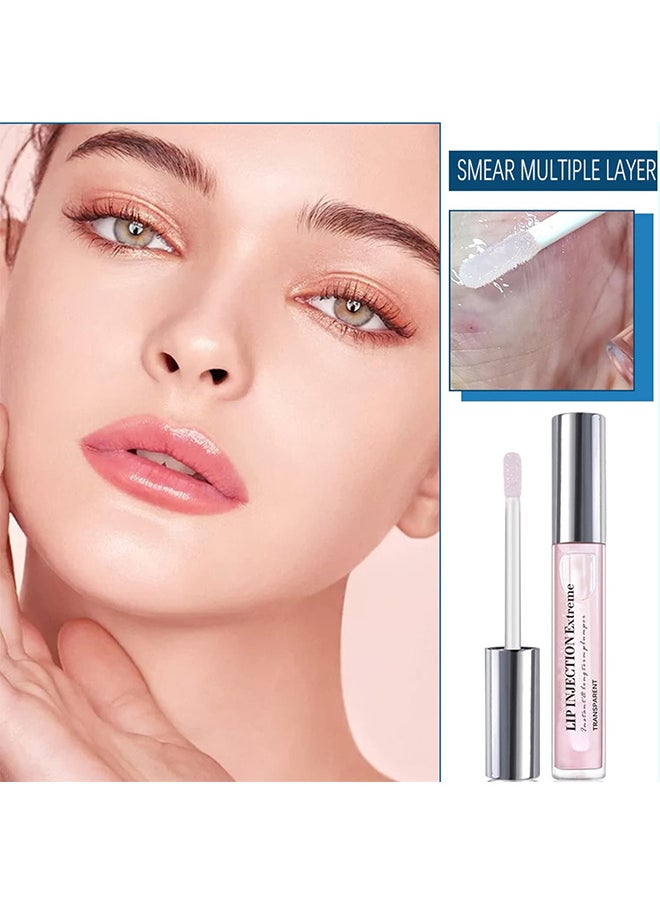 2 Pcs Lip Injection Extreme, Lip Plumper Enhancing Plump Effect For Softer Bigger Fuller Lips Clear Natural High Shine Finish Hydrating And Reduce Fine Lines Healthy Lip Plumping Enhancer