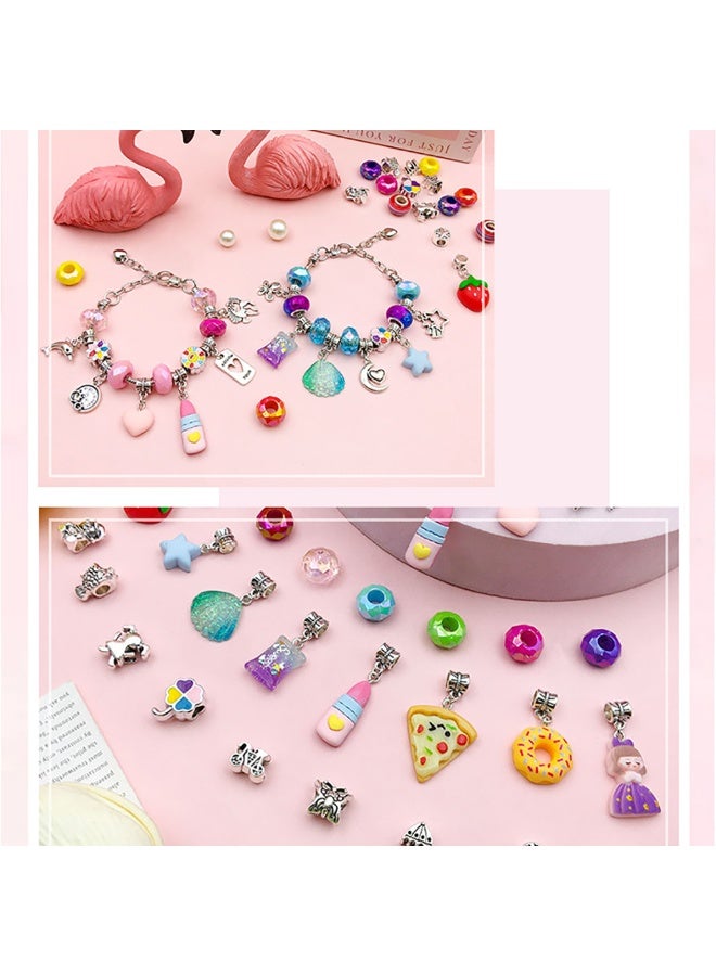 Bracelet Making Kit for Girls, 76pcs Charm Bracelets Kit with Charms, Bracelets, Beads and Jewelry Box, Creative Jewelry DIY Gift Box for Kids 8-12 Years (HK869) - Image 5