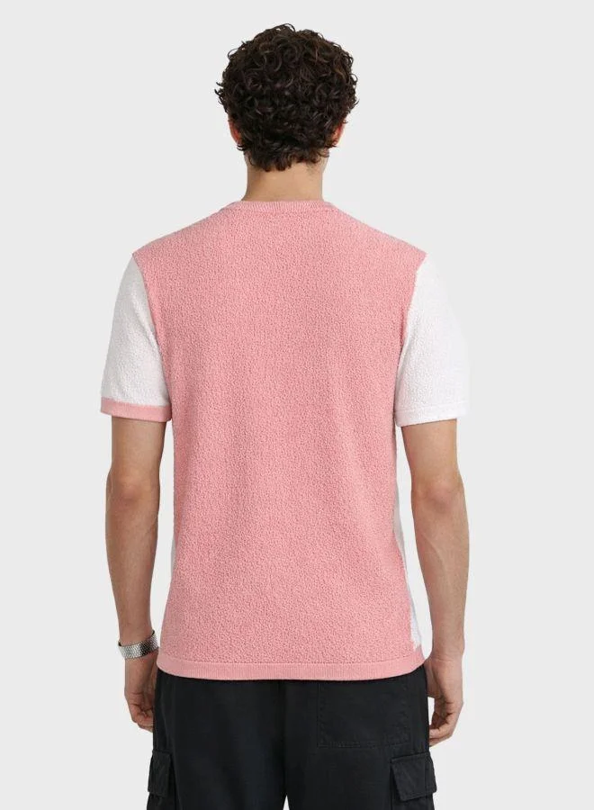 The Indian Garage Co Men Slim Fit Solid Crew Neck Half Sleeves Crew Neck T-Shirt