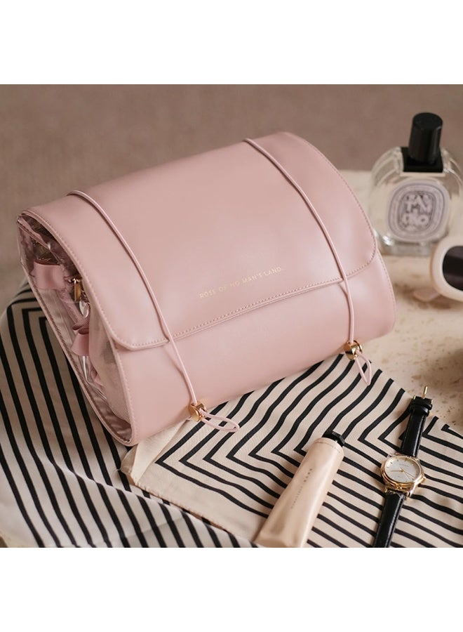 ECVV 4 in 1 Travel Cosmetic Bag Portable Roll-Up Toiletry Bag Foldable Make Up Storage Bag for Skin Care Products, with 4 Detachable Zipper Pouches - Image 1