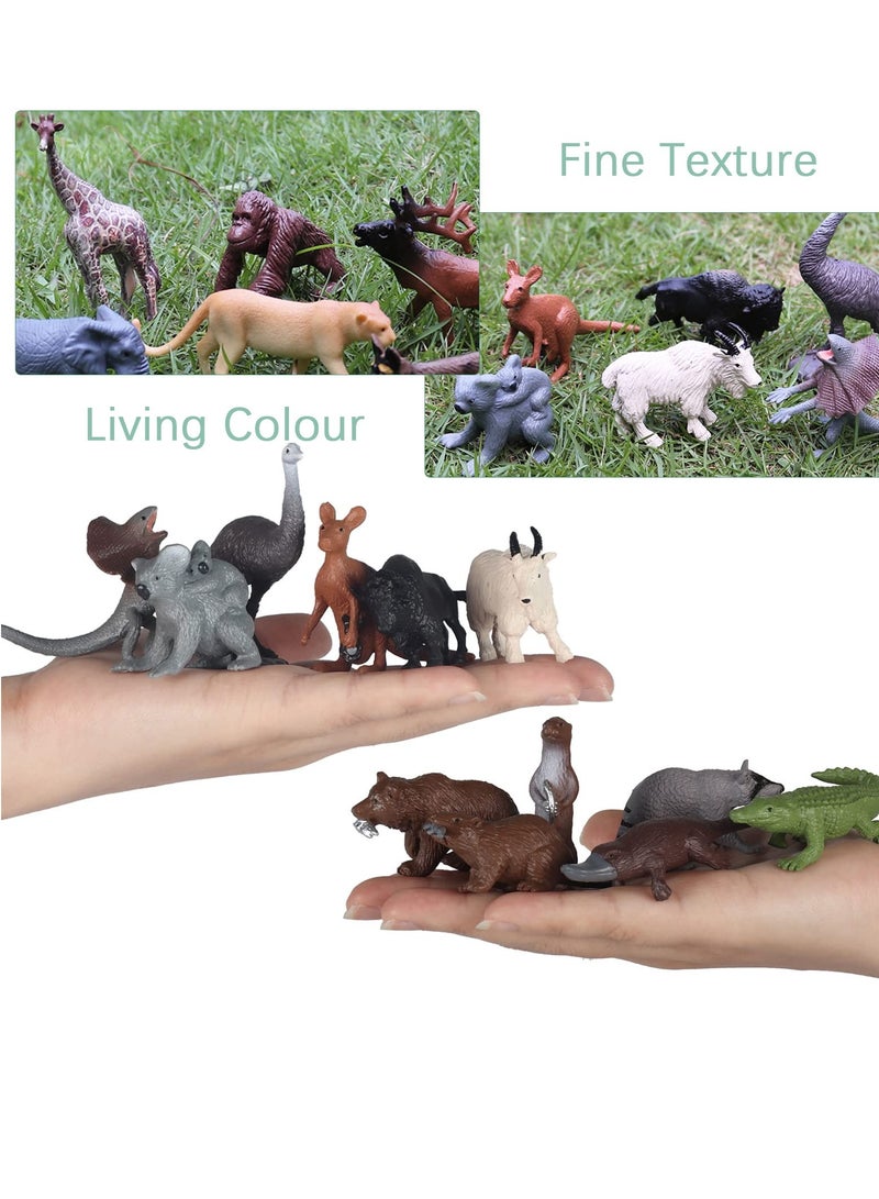 Captaintech Safari Animal Figurines Set, 18 Pcs Forest Creatures Toys, Miniature Woodland Figures for Cake Toppers and Birthday Gifts for Children - Image 3