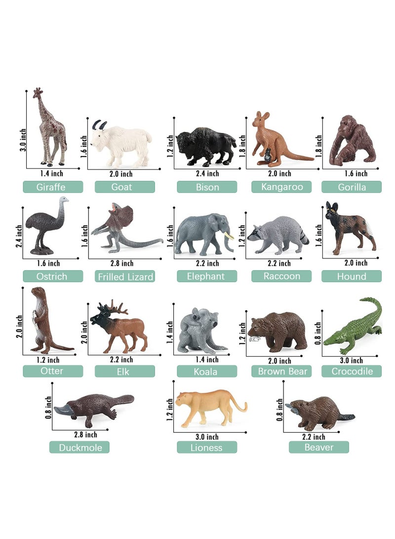 Captaintech Safari Animal Figurines Set, 18 Pcs Forest Creatures Toys, Miniature Woodland Figures for Cake Toppers and Birthday Gifts for Children - Image 5