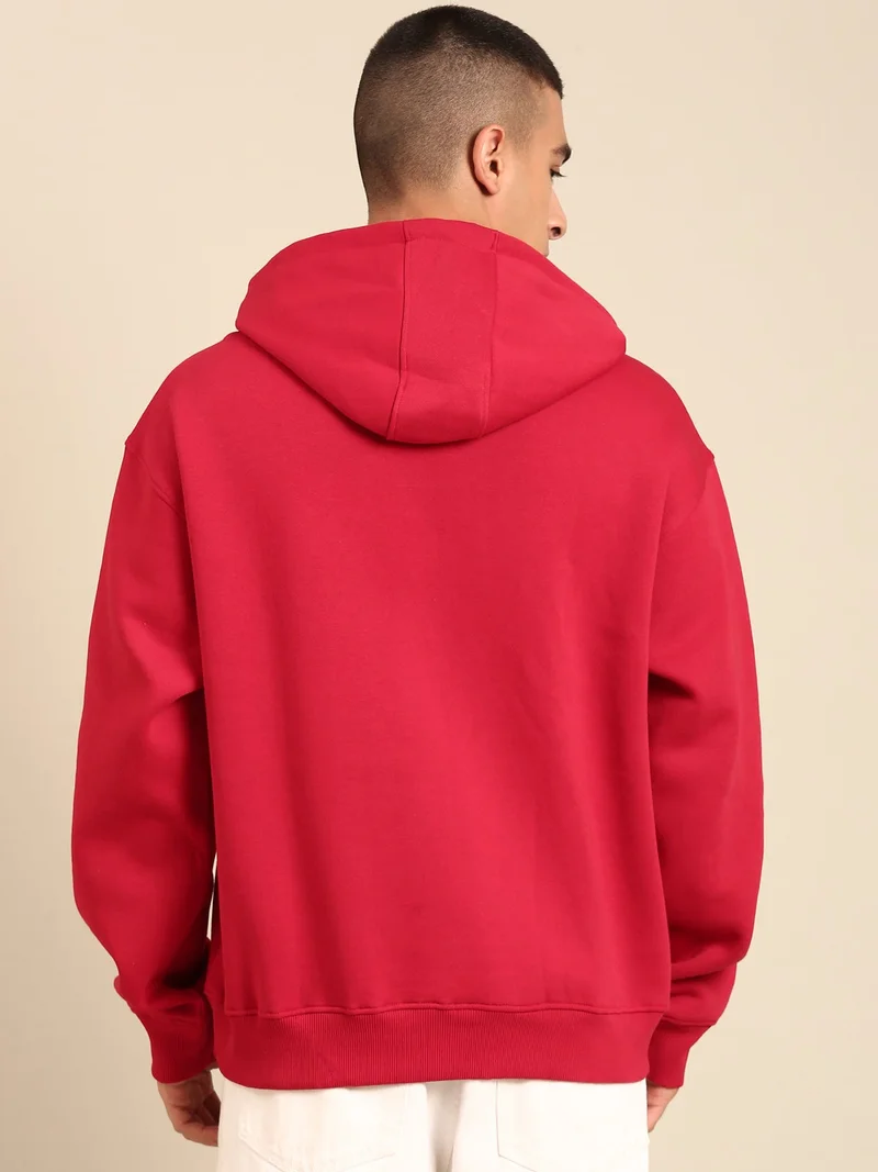 جوفن سويت شيرت بغطاء رأس مطبوع بأكمام كاملة للرجال