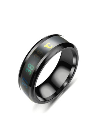 Smart Temperature Ring Stainless Steel Personalized Temperature Display Couple Ring, Size: 9 (Black) - pzsku/ZEFC1B5E3335A02663E6AZ/45/_/1735928580/77281bbd-8b14-4215-aaf9-f397a14e16d0