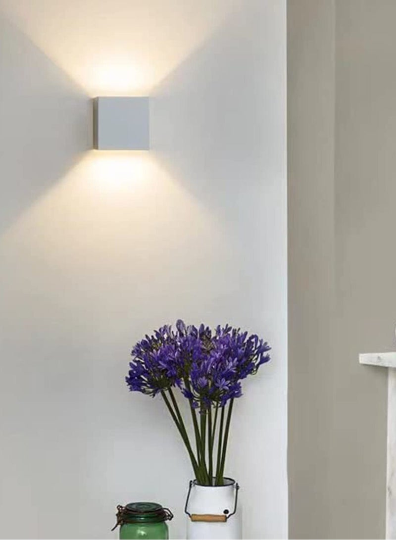 KASTWAVE UP and Down Wall Lights LED for Living Room Outdoor Wall Light 12W IP65 3000k White Wall Lighting for Bedroom Square Adjustable Beam Wall Lamp, for Living Room, Bedroom, Hallway, （White） - Image 4