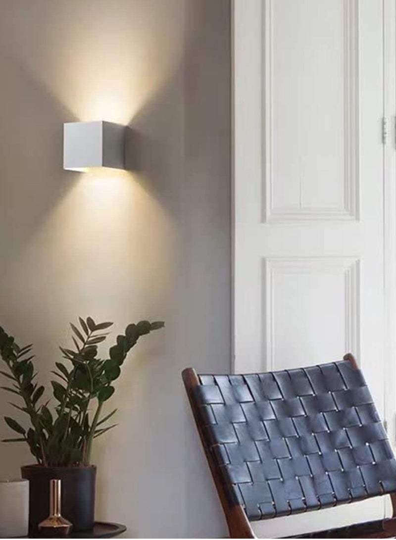 KASTWAVE UP and Down Wall Lights LED for Living Room Outdoor Wall Light 12W IP65 3000k White Wall Lighting for Bedroom Square Adjustable Beam Wall Lamp, for Living Room, Bedroom, Hallway, （White） - Image 5