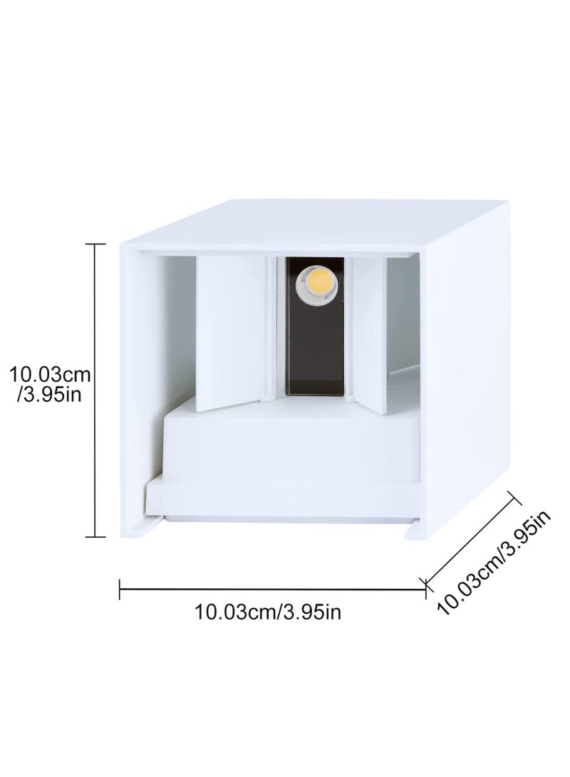 KASTWAVE UP and Down Wall Lights LED for Living Room Outdoor Wall Light 12W IP65 3000k White Wall Lighting for Bedroom Square Adjustable Beam Wall Lamp, for Living Room, Bedroom, Hallway, （White） - Image 2