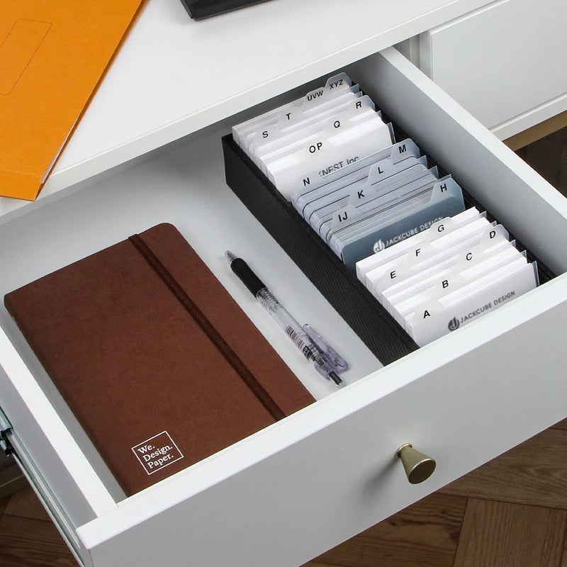 J JACKCUBE DESIGN JackCubeDesign Carbon Fiber Business Card Organizer Coupon Holder Name Card Organizer Name Card Holder With Removable Divider For Desk(4.29 x 1.76 x 9.75 inches)- :MK171 - Image 2