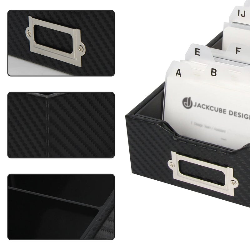 J JACKCUBE DESIGN JackCubeDesign Carbon Fiber Business Card Organizer Coupon Holder Name Card Organizer Name Card Holder With Removable Divider For Desk(4.29 x 1.76 x 9.75 inches)- :MK171 - Image 4
