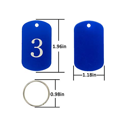 StayMax Aluminum Numbered Key Tags ID Tag (1-50, Blue) - Image 2