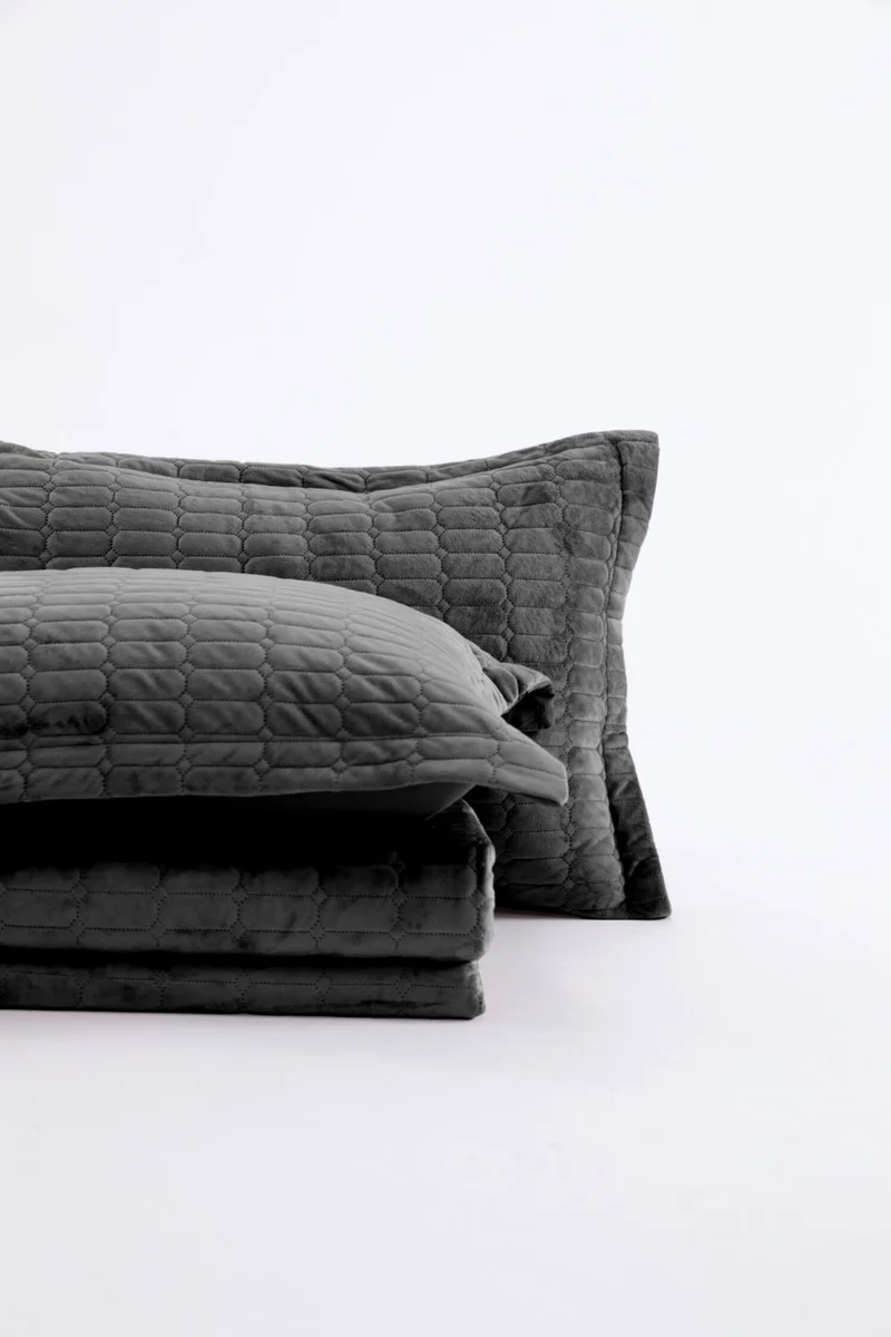 فافورا Alvin Double Bedspread Set - Anthracite