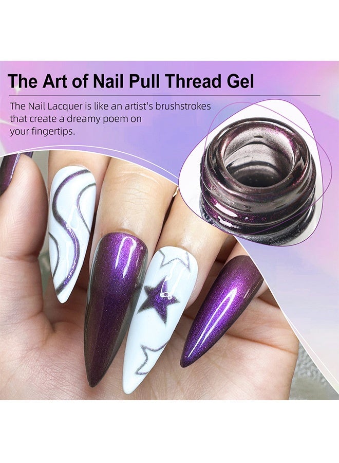 Major Dijit Gel Liner Art Polish10ml, Chameleon Chrome Design Paint with Thin Brush in Bottle for French Tips Manicure Painting DIY at Home (03) - Image 4
