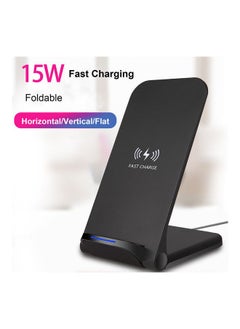 NIBEMINENT 15W Wireless Charger Vertical Fast Charging Stand Black  - Image 3