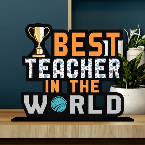 Giftplease Best Teacher in The World Wooden Idols Table Decoration | Gift for Teacher (TP-137) - Image 5