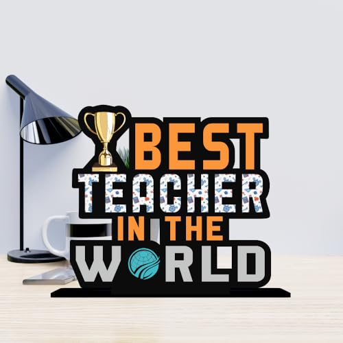 Giftplease Best Teacher in The World Wooden Idols Table Decoration | Gift for Teacher (TP-137) - Image 4